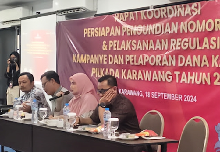 KPU Karawang Gelar Rapat Kordinasi Penetapan Nomor Urut Pasangan Calon