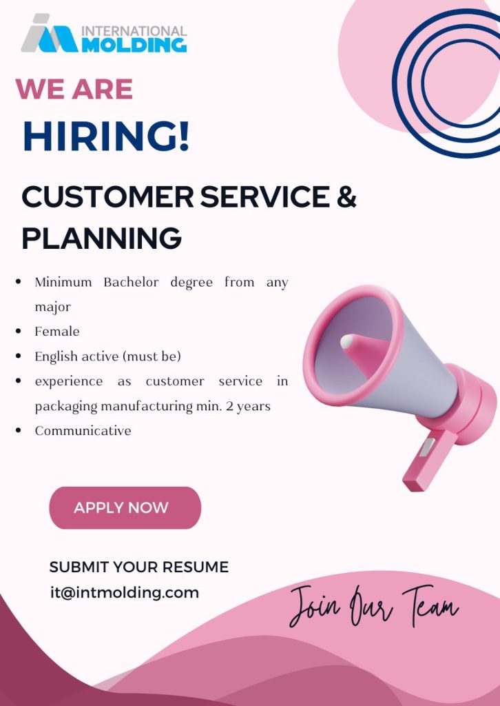 Info Loker, lowongan kerja, Customer Service, CS, International Molding