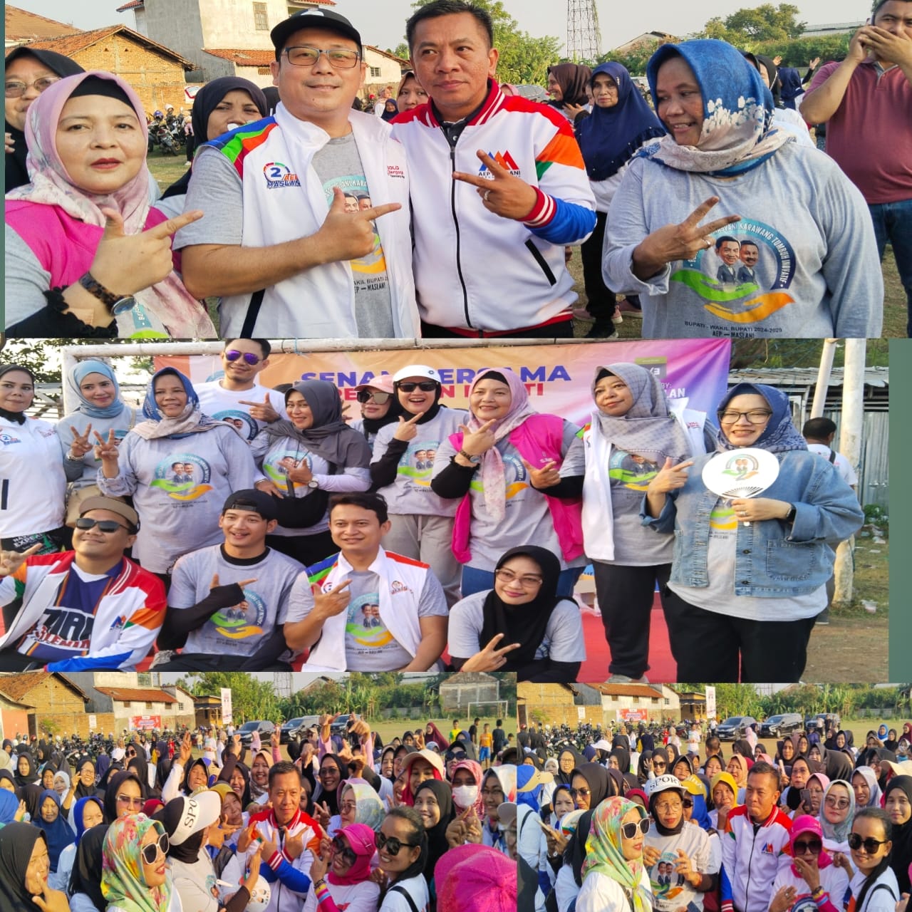 Senam Bersama Relawan Bakti, Warga Karawang Deklarasikan Dukungan untuk Aep-Maslani