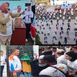 Warga Telaga Sari Antusias Dukung Aep-Maslani Melalui Senam Bersama relawan bakti.
