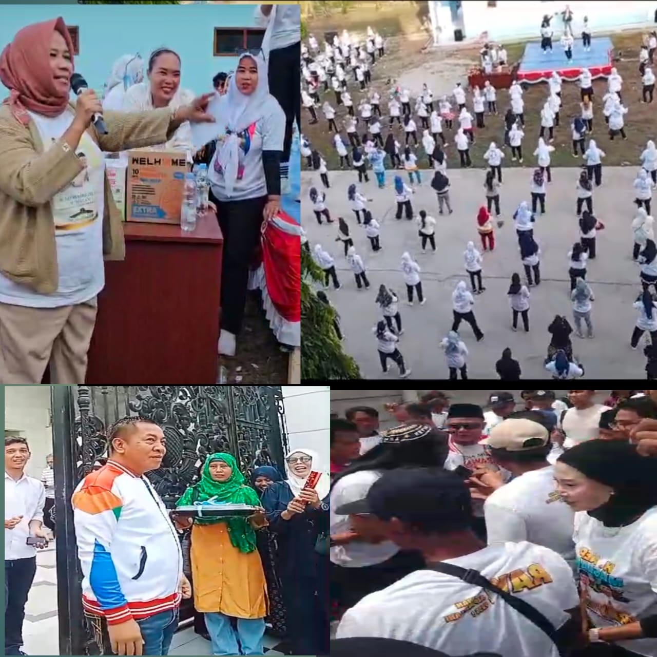 Warga Telaga Sari Antusias Dukung Aep-Maslani Melalui Senam Bersama relawan bakti.