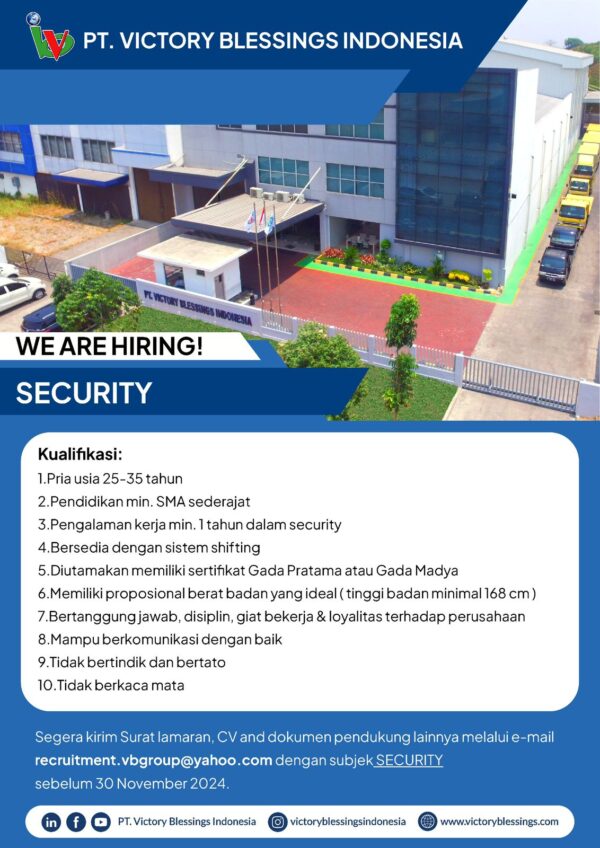 SECURITY – PT.VICTORY BLESSINGS INDONESIA