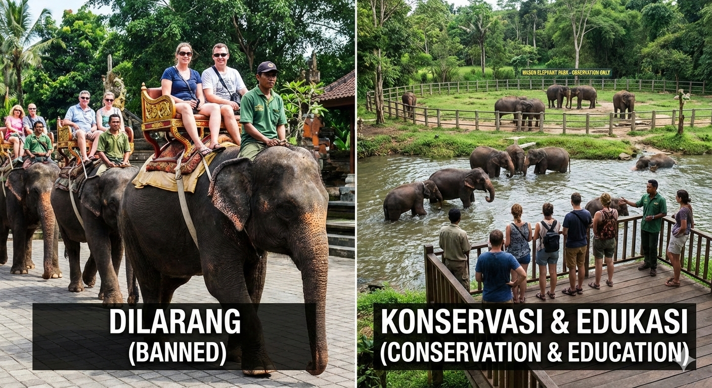 Atraksi Menunggangi Gajah Resmi Dilarang di Indonesia: Antara Kesejahteraan Satwa dan Ancaman Ekonomi Konservasi