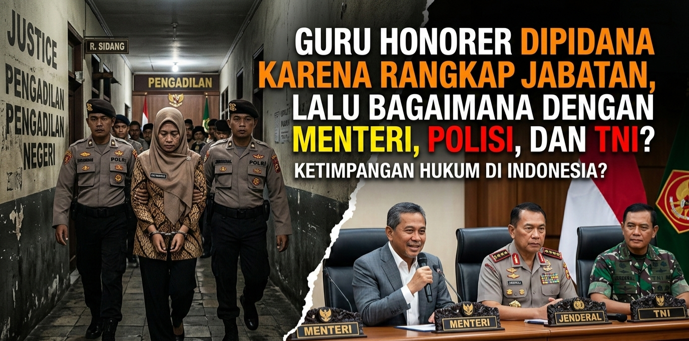 Guru Honorer Dipidana karena Rangkap Jabatan, Lalu Bagaimana dengan Menteri, Polisi, dan TNI?