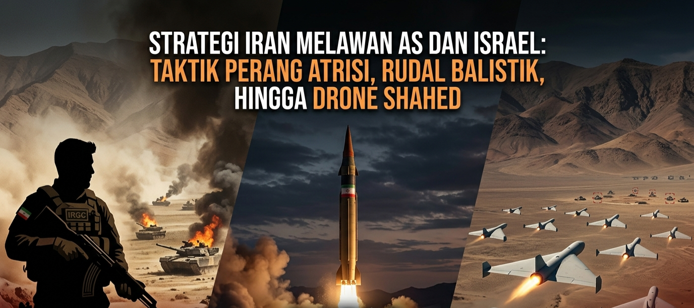 Strategi Iran Melawan AS dan Israel: Taktik Perang Atrisi, Rudal Balistik, hingga Drone Shahed
