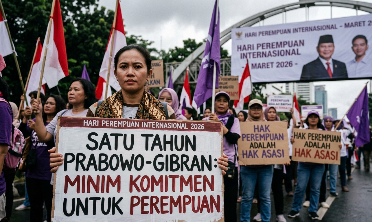 Hari Perempuan Internasional 2026: Satu Tahun Pemerintahan Prabowo-Gibran Dinilai Minim Komitmen Politik untuk Perempuan