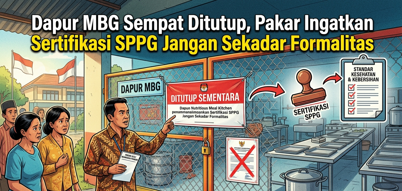 2.721 Dapur MBG Sempat Ditutup, Pakar Ingatkan Sertifikasi SPPG Jangan Sekadar Formalitas