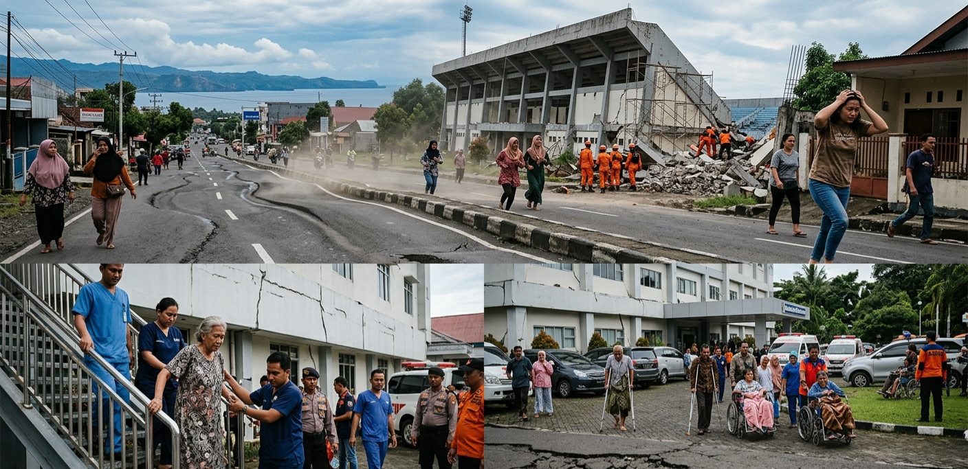 Gempa 7,6 Magnitudo Guncang Sulawesi Utara dan Maluku Utara: Jalan Bergoyang, Warga Panik hingga Tsunami Kecil Terdeteksi