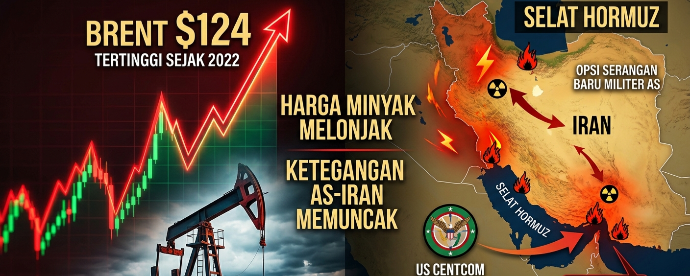 Harga Minyak Dunia Melejit ke Level Tertinggi sejak 2022, Ketegangan AS-Iran dan Selat Hormuz Jadi Pemicu Utama