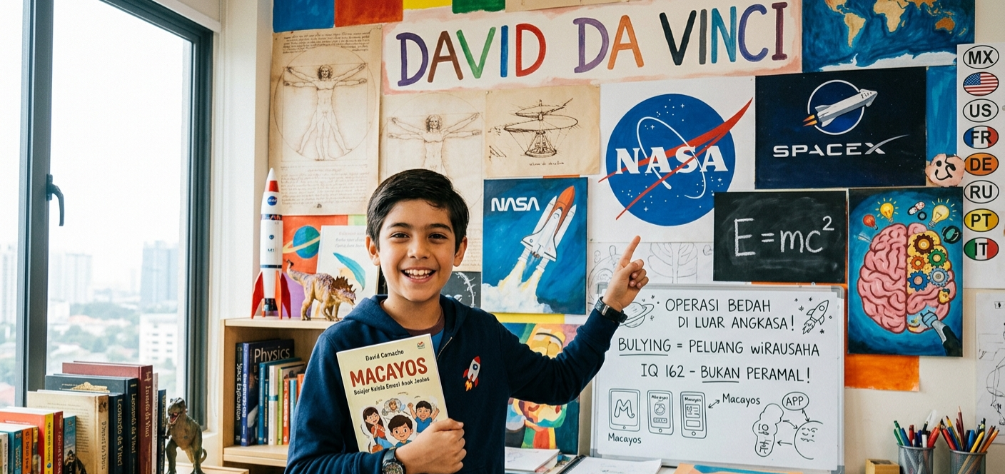 Kisah David da Vinci: Anak Jenius Meksiko dengan IQ 162 yang Ingin Taklukkan Luar Angkasa