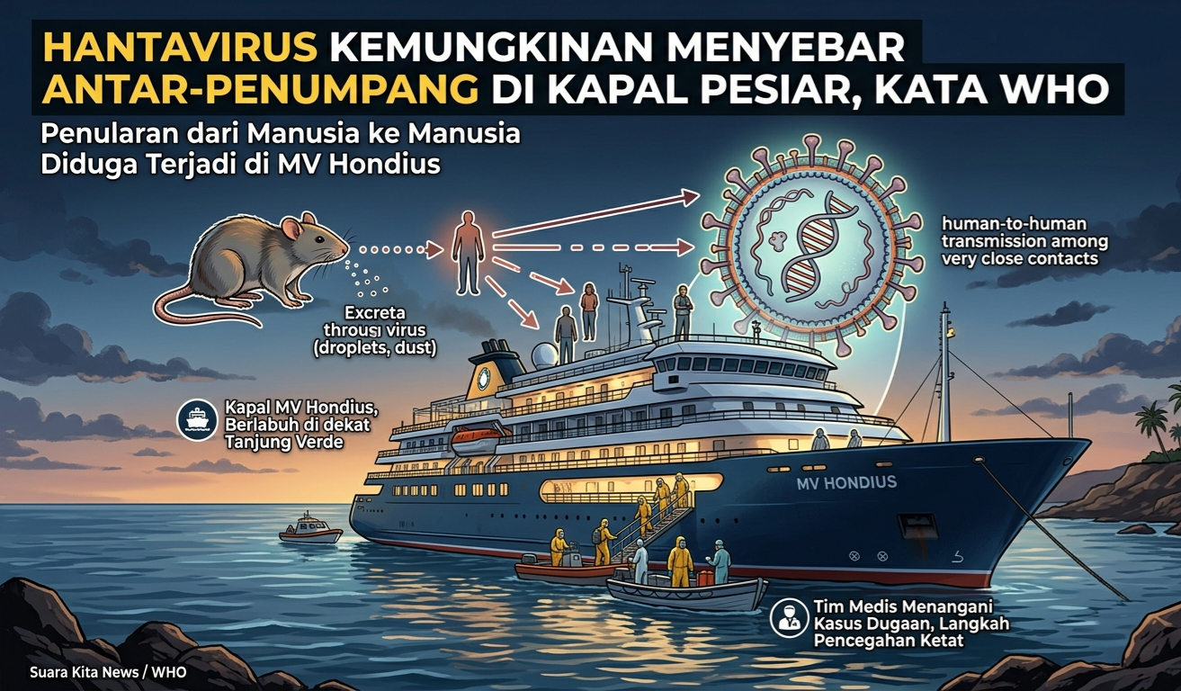 Hantavirus Diduga Menyebar Antar Manusia di Kapal Pesiar MV Hondius, WHO Beri Peringatan