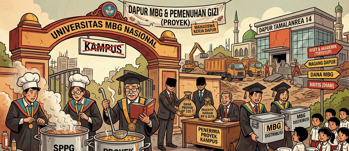 Perguruan Tinggi Terjun ke Dapur MBG, Pengamat: Kampus Bisa Kehilangan Sikap Kritis