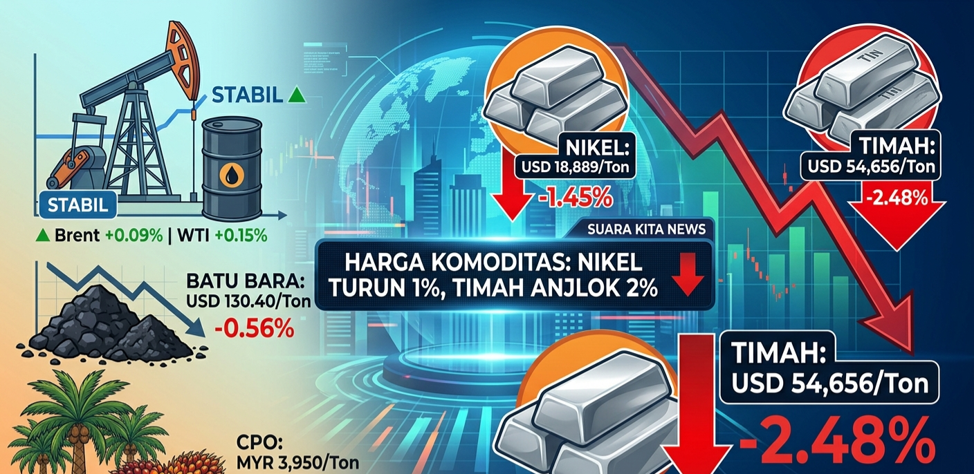 Komoditas Melemah: Timah Anjlok 2,48%, Harga Minyak Dunia Stabil