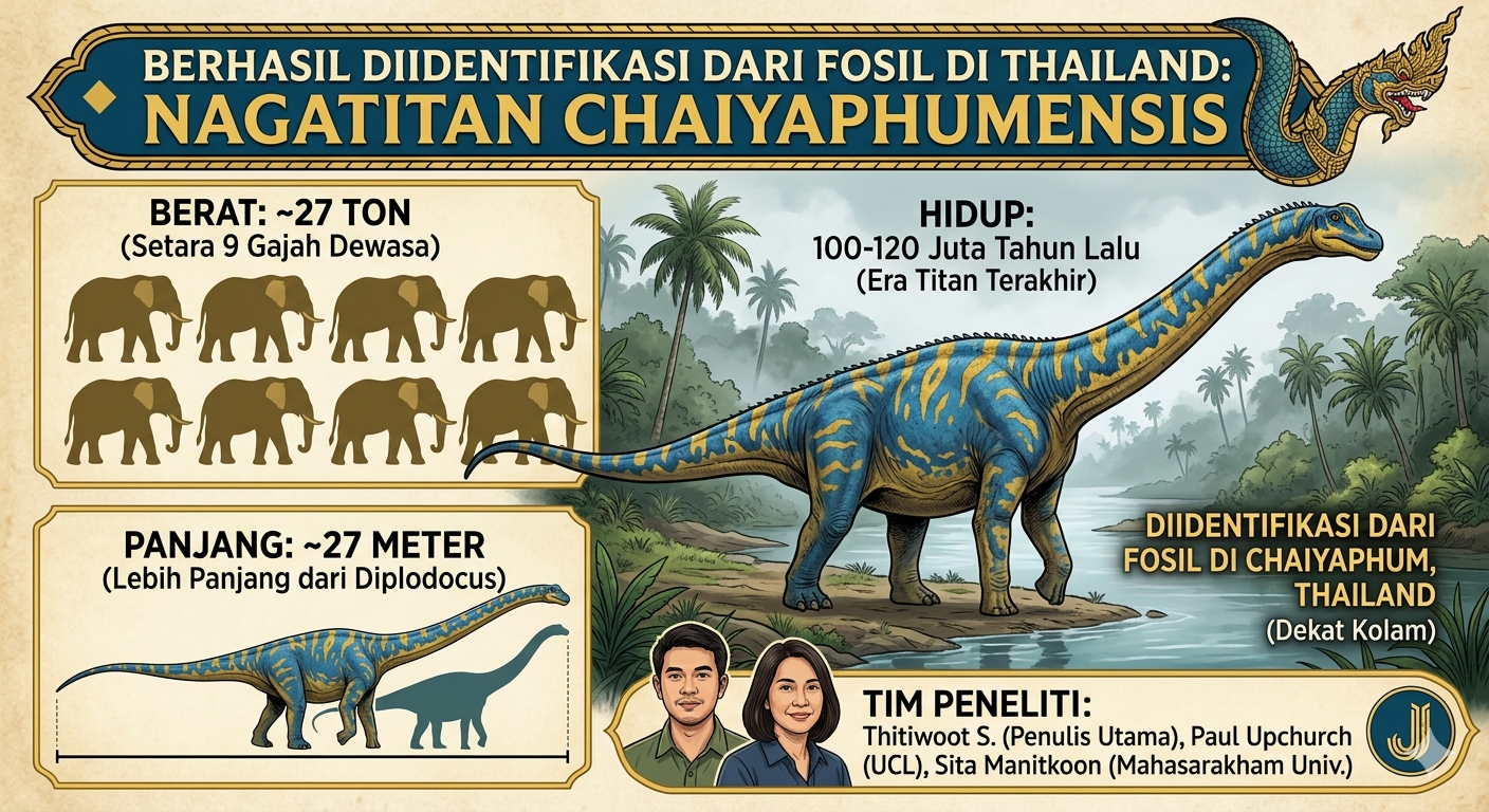 Penemuan Nagatitan di Thailand Ungkap Rahasia Dinosaurus Raksasa Purba