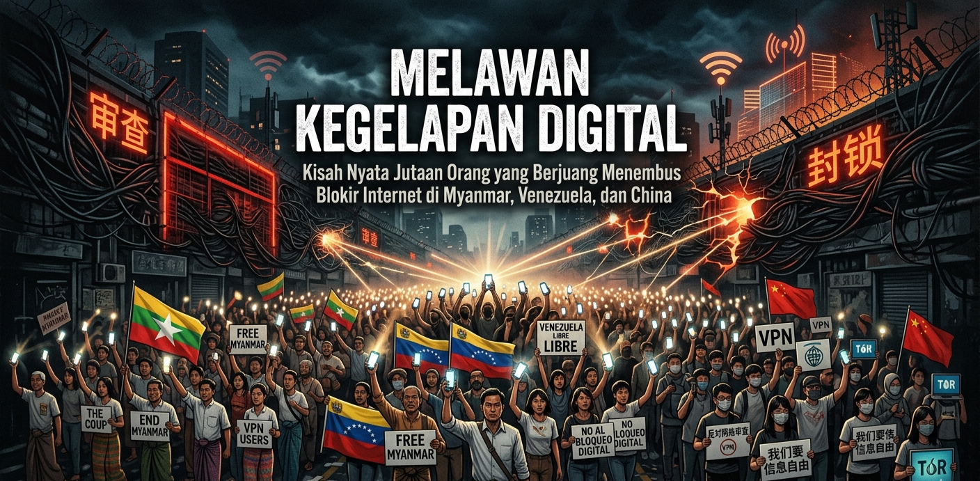 Melawan Kegelapan Digital: Kisah Nyata Jutaan Orang yang Berjuang Menembus Blokir Internet di Myanmar, Venezuela, dan China