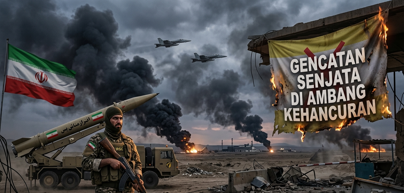 “AS Serang Iran Dua Kali dalam Tiga Hari: Gencatan Senjata di Ambang Kehancuran, Teheran Ancam Balas”