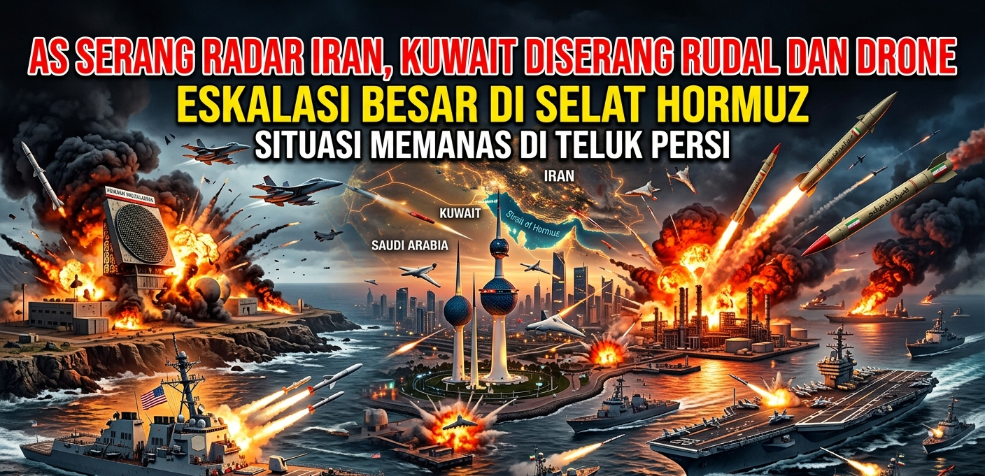 AS Serang Radar Iran, Kuwait Diserang Rudal dan Drone: Eskalasi Besar di Selat Hormuz