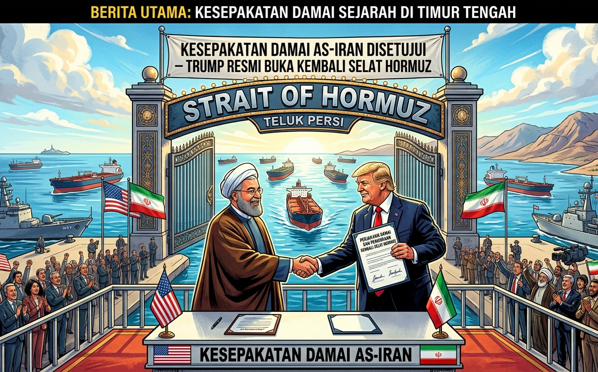 Kesepakatan Damai AS-Iran Disepakati, Trump Resmi Buka Kembali Selat Hormuz