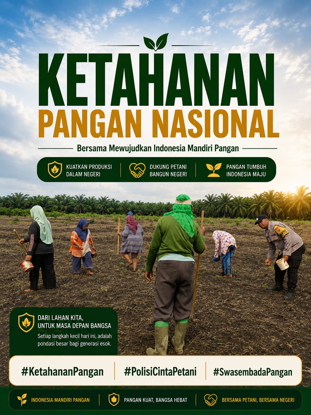 Perkuat Swasembada Pangan, Polsek Kandis Kawal Ketat Pengolahan Lahan Jagung di Siak