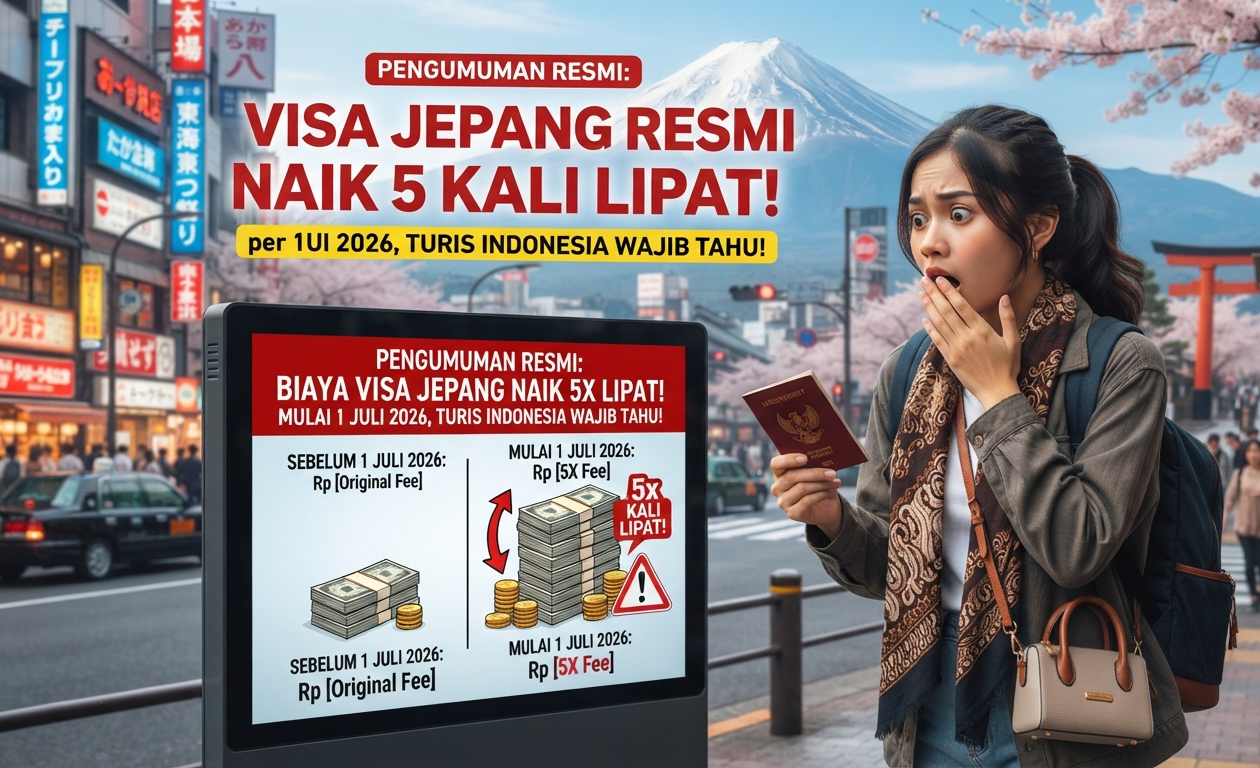 Biaya Visa Jepang Resmi Naik 5 Kali Lipat per 1 Juli 2026, Turis Indonesia Wajib Tahu!