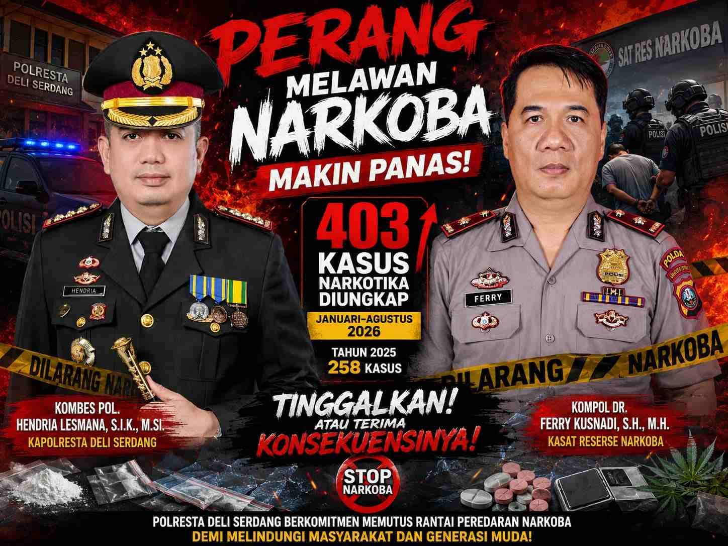 403 Kasus Narkoba Dibongkar, Polresta Deli Serdang: Tinggalkan atau Terima Konsekuensinya!