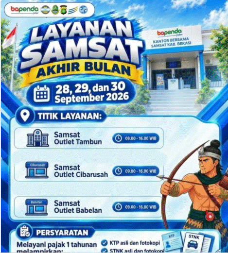 Kabar Baik bagi Warga Bekasi: Jam Layanan Samsat Diperpanjang hingga Sore di Akhir Bulan